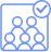 Blue illustration of a group of people